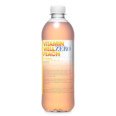 Vitamin Well Peach Zero 12 x 50cl